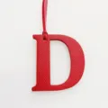 Red leather letter D bag charm pendant stylish handbag accessory keychain decorative charm - Red