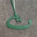 Green Arabic letter leather bag charm stylish women handbag accessory pendant strap decor - Green