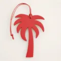 Red leather palm tree bag charm luxury style purse pendant car accessories keychain decor. - Red