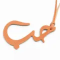 Orange leather Arabic letter bag charm stylish purse pendant accessory for women handbag - Orange
