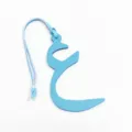 Blue leather Arabic letter bag charm, stylish purse pendant and handbag accessory for women. - Arabic Letter Shape / Sky Blue