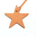 Joli charm de sac étoile en cuir orange avec lanière accessoire pour sac à main de femme. - Orange