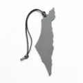 Leer kaart vorm tas charm stijlvolle sleutelhanger hangende beurs accessoire mooi - Grijs