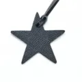 Pendentif de sac étoile en cuir noir accessoire mini mignon pour sac à main style minimaliste - Noir