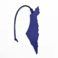 Blue leather map shape bag charm stylish leather pendant accessory for women and men use. - Blue