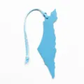 Lichtblauwe lederen kaart vorm tas hanger stijlvol accessoire voor vrouwen en meisjes - Hemelsblauw