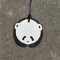 Charmant pendentif de sac panda en cuir, accessoire élégant noir et blanc pour sac à main. - Blanc + Noir