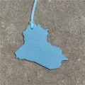 Blue Iraq Map Leather Bag Charm Cute Keychain Pendant Fashion Accessory for Handbags - Sky Blue