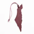 Leren kaart vorm tas hanger stijlvol accessoire roze riem unieke bedel mode accessoire - Bordeauxrood
