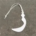 White leather bag charm Arabic letter pendant stylish luxury style women bag accessory detail - White