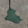 Green leather map bag charm pendant stylish accessories for women and men daily wear - Dark Green