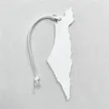 Witte lederen Midden-Oosten kaart tas bedel minimalistische accessoire voor handtassen. - Wit