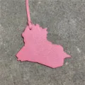 Pink Iraq map shape leather bag charm stylish keychain purse accessory pendant aesthetic lovely item - Pink