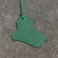Green leather map shape bag pendant fashion accessory stylish purse charm keychain decor - Green