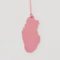 Qatar map leather bag charm stylish pink keychain pendant purse accessory for women - Pink
