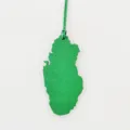 Porte-clés sac carte Qatar en cuir vert, pendentif étiquette bagage accessoire. - Vert