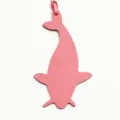 Pink leather whale bag charm, cute animal handbag accessory and key pendant decor. - Pink