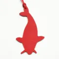 Colgante de bolso ballena de cuero rojo, hermoso abalorio animal para bolsos y coche. - Rojo