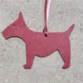 Pendentif sac chien en cuir mignon terrier porte-clés pour sac à main voiture décoration - Bordeaux