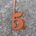 Pendentif de sac en cuir orange chiffre 5 accessoire mode mignon porte-clés décoration - Orange