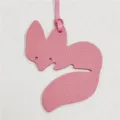 Pink leather fox bag charm cute animal pendant luxury style handbag accessory gift - Pink