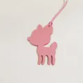 Pink leather deer bag charm, cute animal pendant keyring accessory for women handbags. - Pink