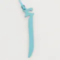 Light blue leather Arabic letter bag charm pendant stylish keychain fashion accessories - Sky Blue