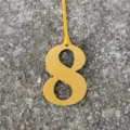 Yellow leather number 8 bag charm DIY pendant accessory fashionable stylish keyring decor - Yellow
