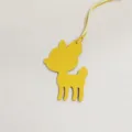 Cute yellow leather deer bag charm detail, perfect for stylish women's handbags and purses. - Yellow