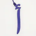 Exquisite purple leather Arabic letter bag charm luxury style pendant key chain accessory. - Blue