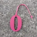 Pink Leather Number 0 Bag Charm DIY Pendant Cute Lucky Number Keyring Fashion Accessory - Rose Red