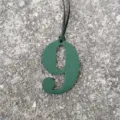 Green leather number 9 bag charm DIY pendant accessory for stylish daily decoration and matching. - Dark Green