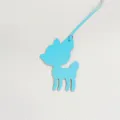 Light blue leather deer bag charm, cute pendant accessory for women's handbags and backpacks. - Sky Blue