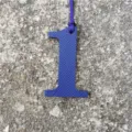 Blue leather number 1 bag charm, stylish DIY keychain and decorative pendant accessory. - Sapphire Blue