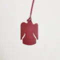 Exquisito colgante de bolso de cuero con forma de pájaro, elegante accesorio para interior de coche. - Burdeos