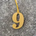 Yellow leather number 9 bag charm DIY pendant stylish purse accessory for daily decoration - Yellow