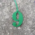 Green leather number 9 bag charm stylish DIY pendant luxury designer style accessory - Green