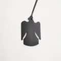 Colgante de bolso de águila de cuero texturizado negro elegante accesorio de animales. - Negro