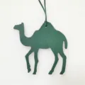 Green leather camel bag charm, stylish animal handbag accessory for women and girls daily use. - Dark Green