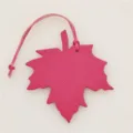 Pink leather maple leaf bag charm cute pendant accessories for handbags and car keys - Rose Red