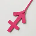 Eleganter Schuetze Sternzeichen Leder Taschenanhaenger, rosa Sternbild Anhaenger. - Fuchsia