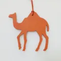 Orange leather camel bag charm stylish women handbag accessory cute animal key chain pendant - Orange