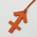 Schuetze Leder Tasche Anhaenger orange Sternzeichen Anhanger Stil Damen Handtasche Autodeko. - Orange