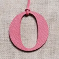 Pink leather letter O bag charm pendant accessory for women handbag decoration stylish. - Pink