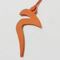 Orange leather Arabic letter bag charm stylish car pendant luxury style accessory for women - Arabic Alphabet Style / Orange