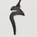 Black leather Arabic letter charm bag pendant stylish car hanging ornament accessory - Arabic Alphabet Style / Black