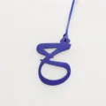Blue leather alphabet charm bag pendant luxury style chic car hanging ornament accessory - Blue