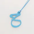 Ciondolo borsa in pelle blu lettera stile di lusso accessori chic ornamento auto appeso - Celeste