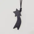 Echt leer ster vallende ster tas bedel elegante zwarte kometen hanger riem accessoire chic - Zwart
