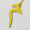 Yellow leather Arabic letter bag charm stylish car pendant accessory detail view - Arabic Alphabet Style / Yellow